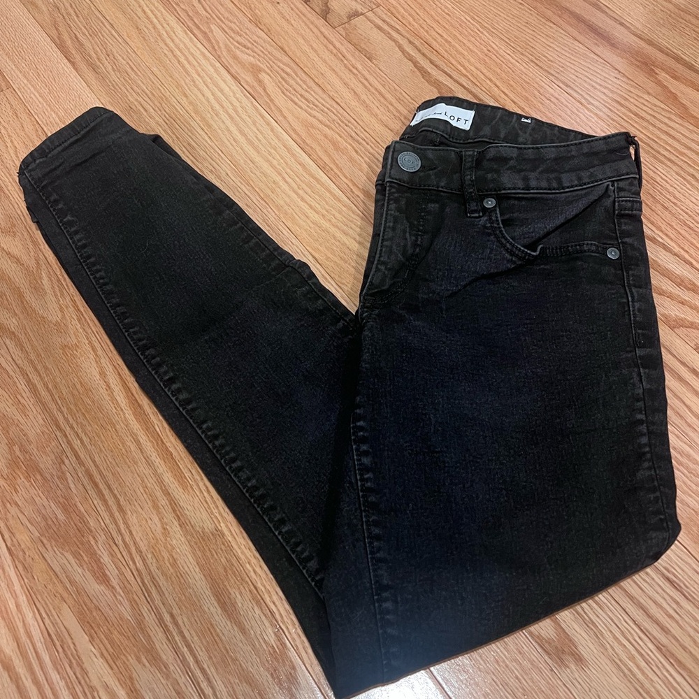 LOFT Charcoal Denim Pants Curvy Skinny